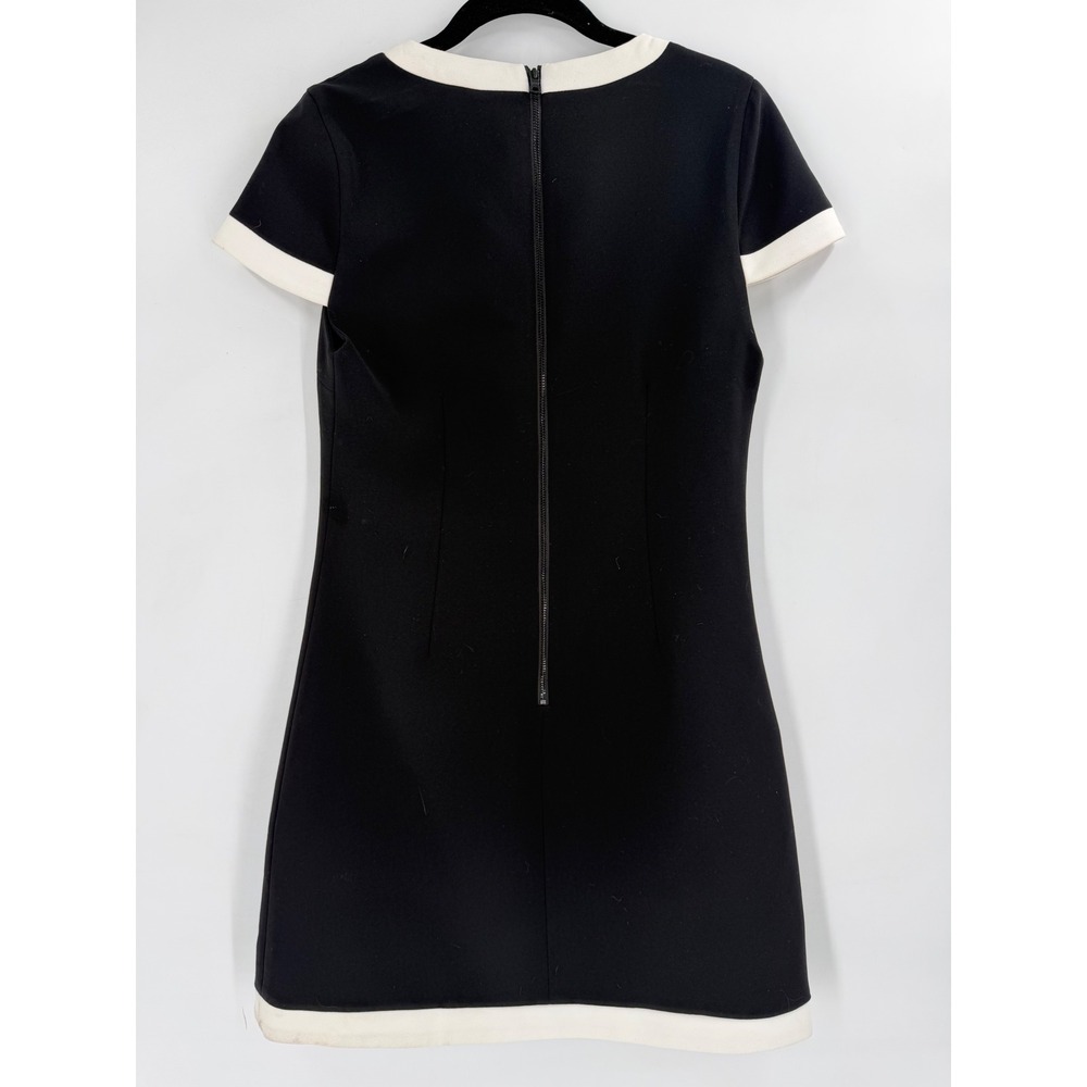 NWT Alice + Olivia Mini Dress Size 4 Black Gold Button Old Money Quiet Luxury - Picture 14 of 16